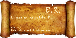 Brezina Kristóf névjegykártya
