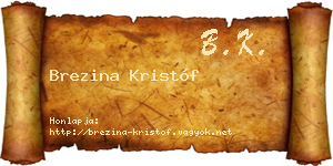 Brezina Kristóf névjegykártya